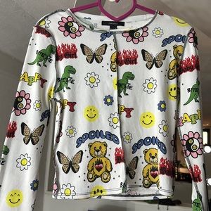 Forever 21 Y2K Cropped Fitted Long sleeve Size M BNWT